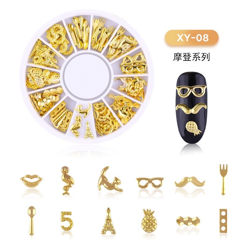 MSY Nail Whell Nail Art/ Hiasan Kuku 3d Nail Art Gold / Aksesoris Nail Art 3d Gold