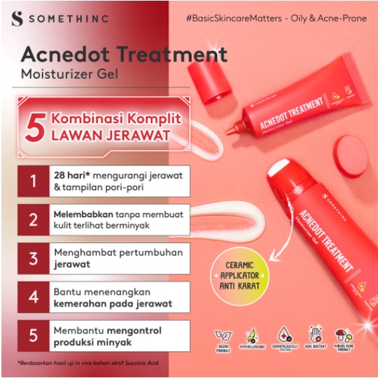 SOMETHINC Acnedot Series - AcneShot Spot Gel Toner Moisturizer Facial Cleanser / Perawatan Wajah Berjerawat