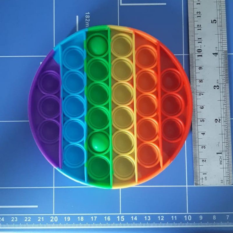 New fidget push Pop Its Round Toy Push bubble stress kids pop it murah popit mainan anak rainbow-bulat rainbow