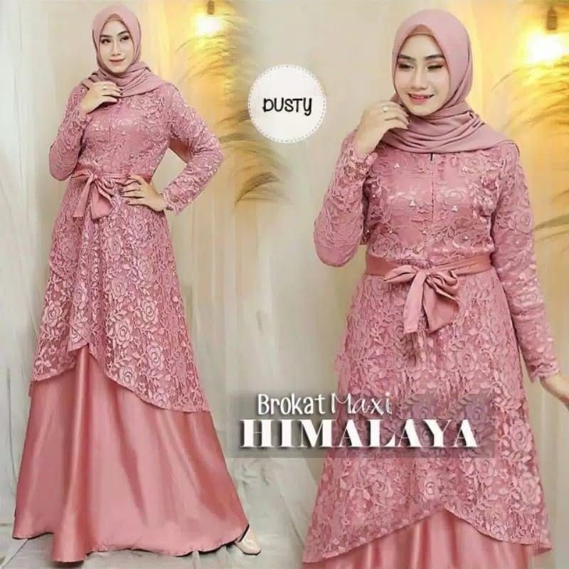 MAXY HIMALAYA MUTIARA, BRUKAT, VELVET, GAMIS, HIJAB, MUSLIM, DRESS