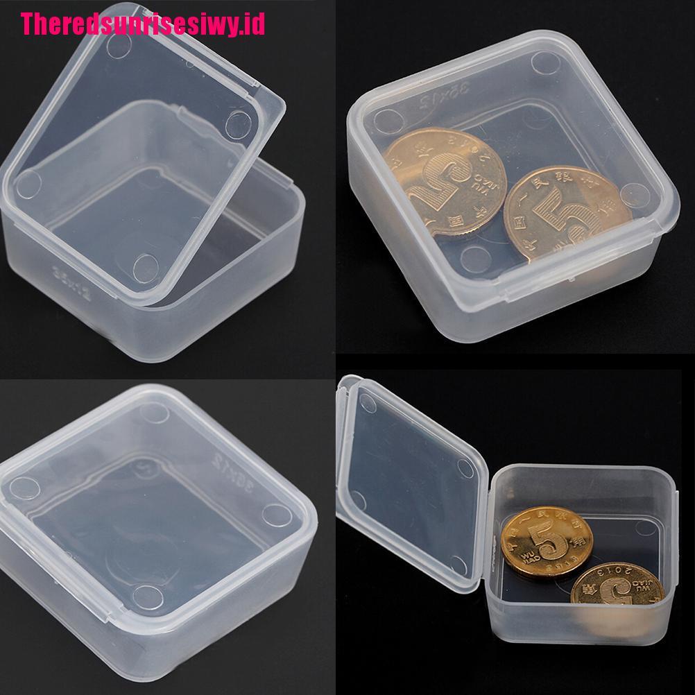 %Home &amp; living%%5pcs Small Transparent Plastic Storage Box clear Square Multipurpose display box