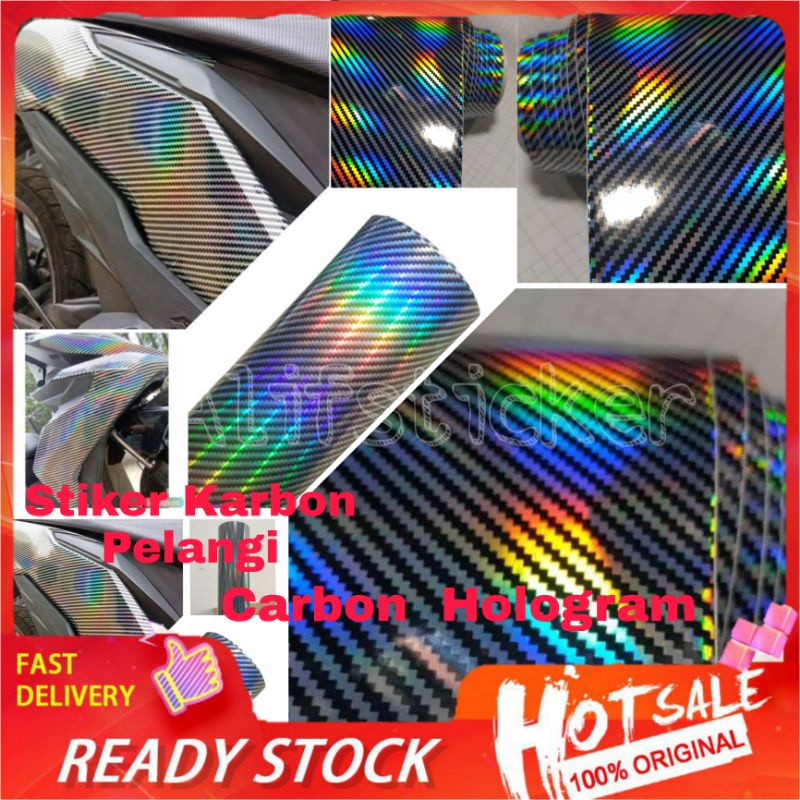 Skotlet Carbon Pelangi Stiker Skotlet Karbon Hologram Pelangi Transparan Skotlet Carbon Kevlar
