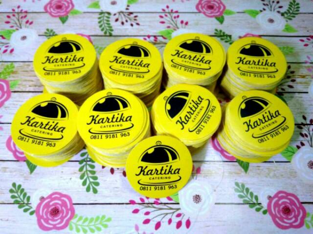 stiker label kemasan makanan / produk skincare murah bahan chromo