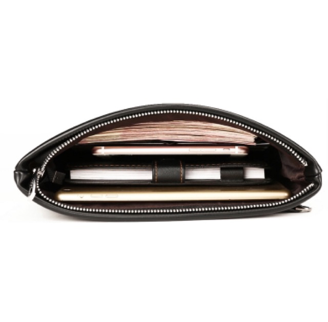 [BEST SELLER] Rhodey Clutch High QuLity Leather Pria- Black