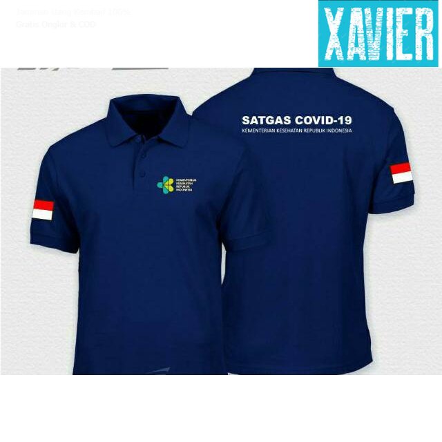 Kaos Polo Shirt Tshirt Baju Kerah Distro SATGAS COViD 19 Corona Kemenkes polos custom indonesia pria