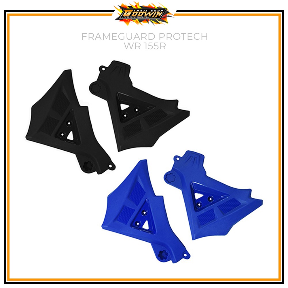 Cover Tutup Pelindung Chasis Protech Frameguard Frame Rangka Guard Yamaha WR 155 Hitam Biru