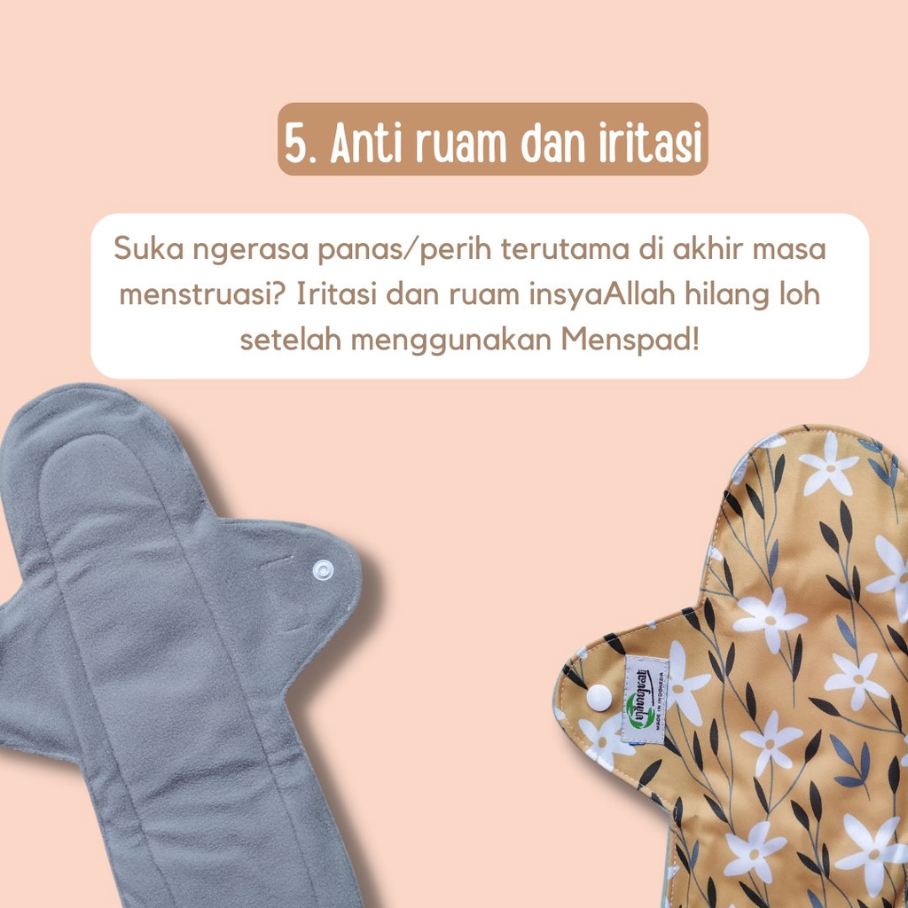 Ningrat Menspad Pembalut kain Cuci Ulang Wanita Menstrual pad SNI