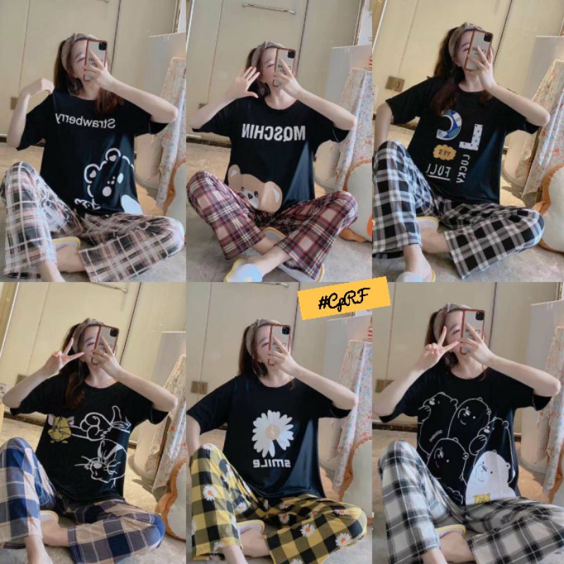 Piyama baju tidur wanita Import CP joger