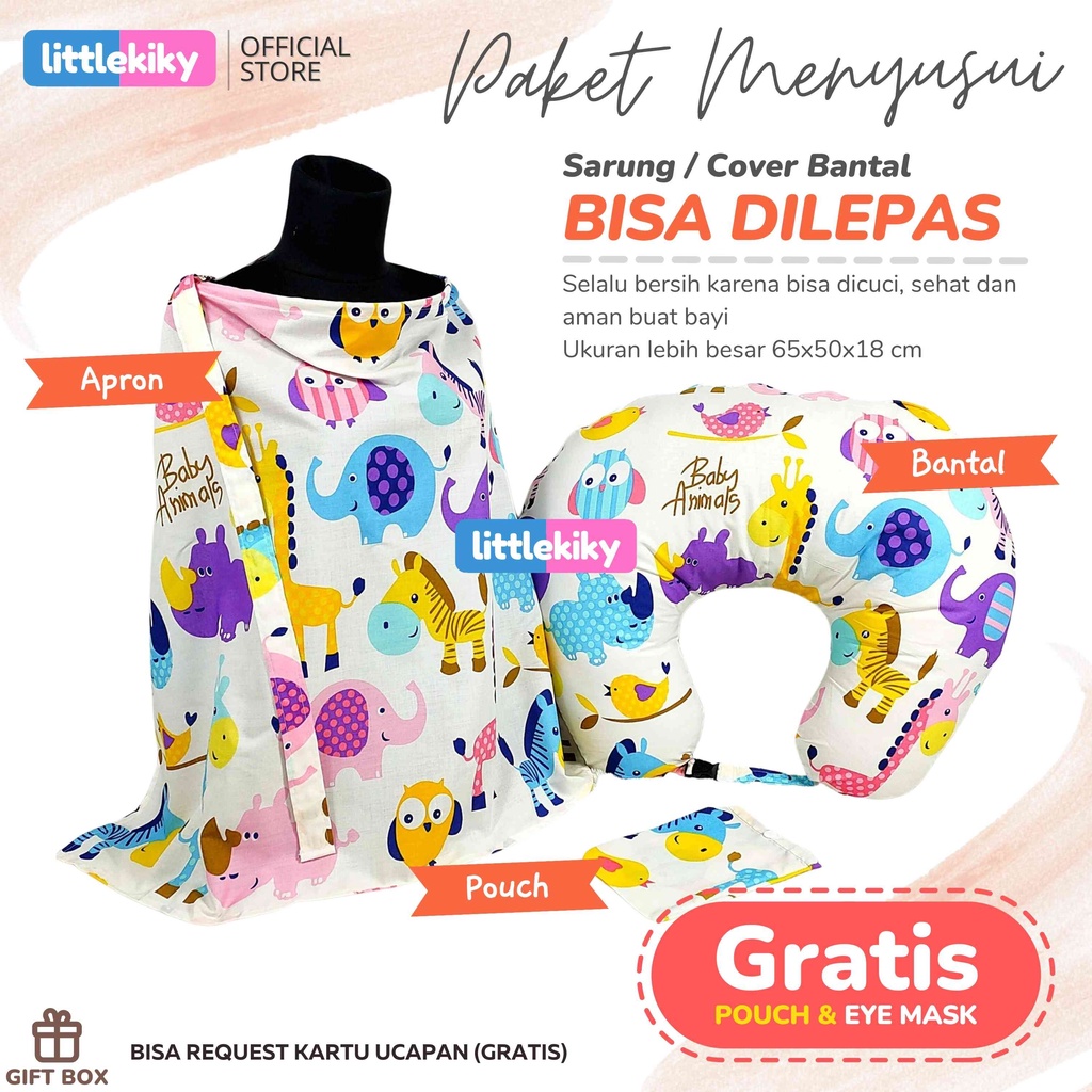 PROMO BEST SELLER PAKET BANTAL MENYUSUI DAN CELEMEK MENYUSUI / APRON MENYUSUI