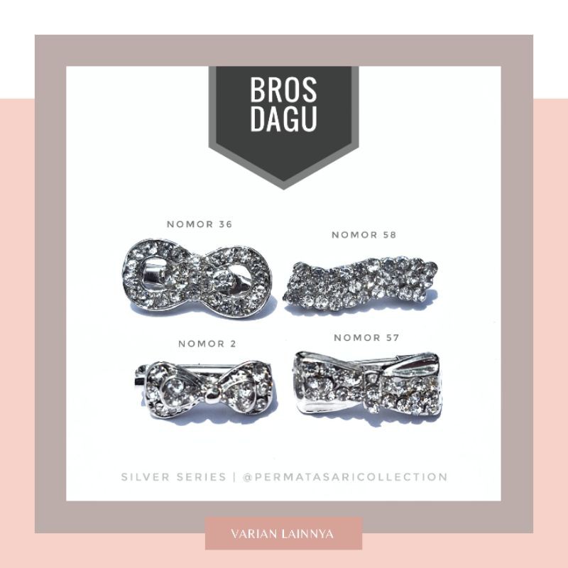 Bros Dagu Korea Kecil Aksesoris Jilbab Hijab Kerudung Wanita Muslim Muslimah Silver Small Brooch Pin Peniti Motif Bunga Pita Mutiara 3