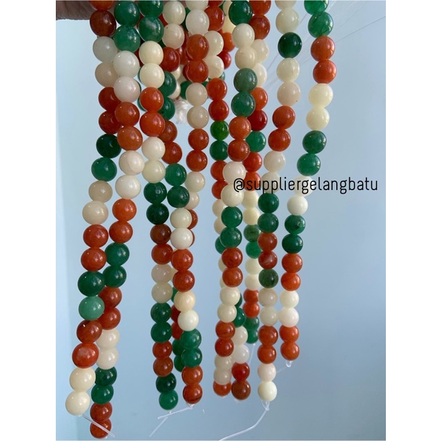 bahan batu 8mm TRIDATU AGATE doff KHAS BALI aksesoris gelang kalung