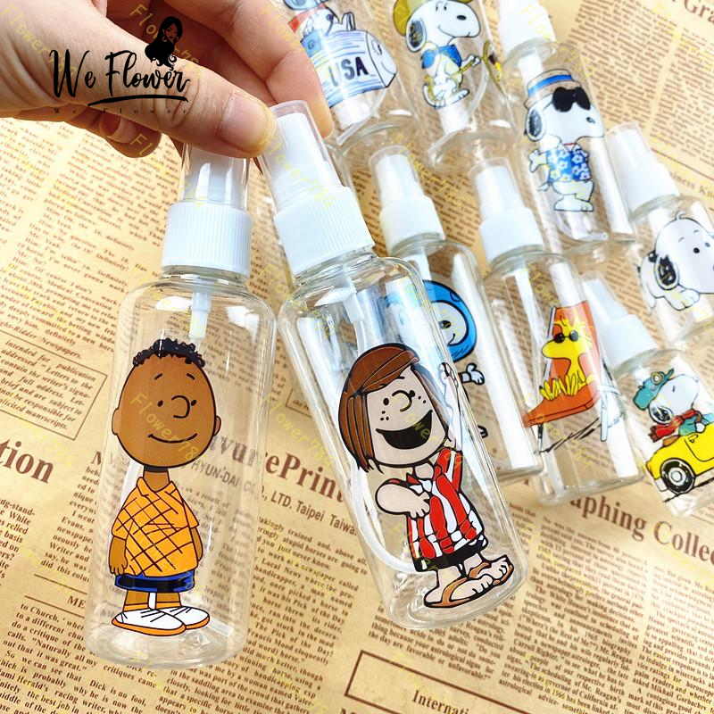 Botol Spray Kosong Bahan Plastik Motif Kartun Snoopy Ukuran 50ml/100ml