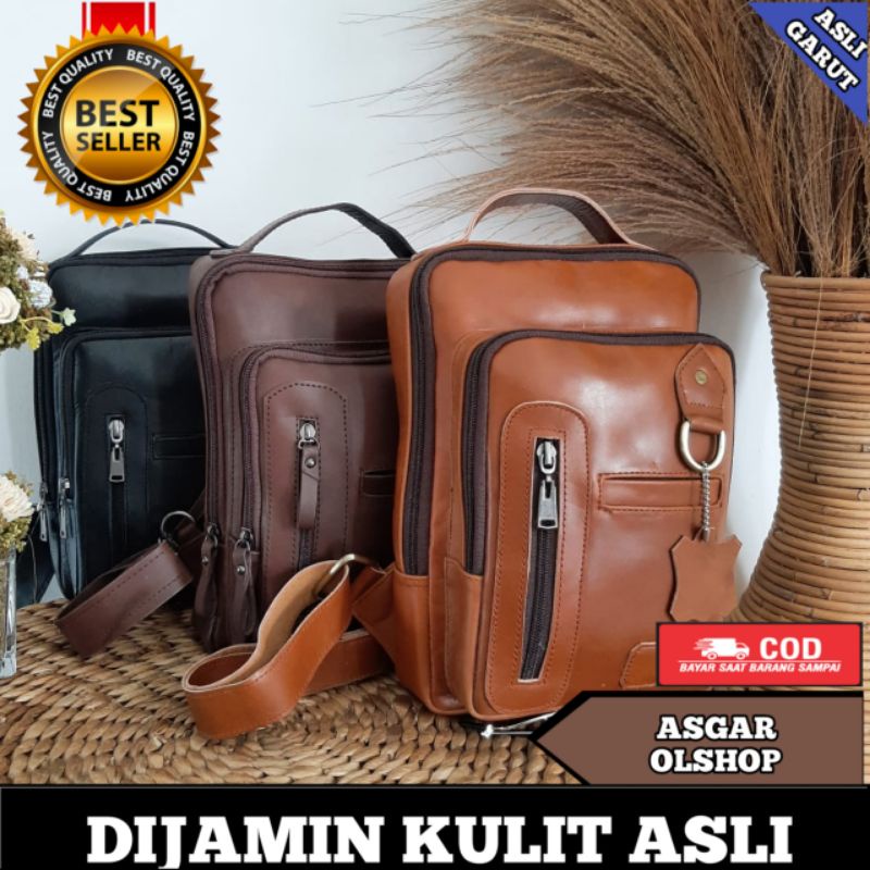 Tas pria tas kulit asli tas selempang pria/cewek kulit asli tas slingbag jinjing tas punggung tas ku
