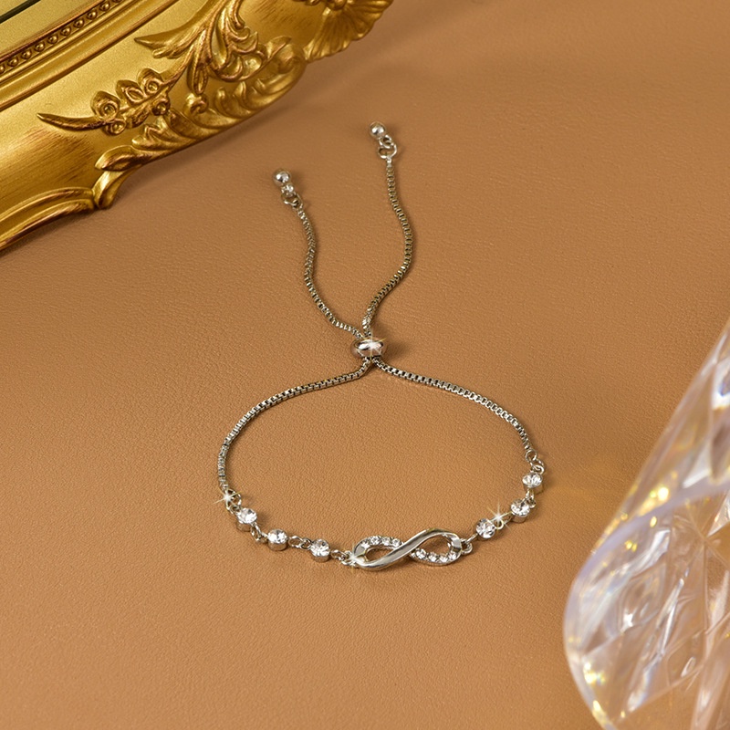 Infinite Gelang Tangan Rantai Aksen Infinity + Hati Untuk Perhiasan Wanita