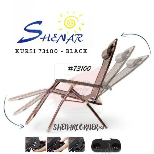 SHENAR KURSI LIPAT SANTAI KURSI MALAS KURSI PANTAI PORTABLE ZERO GRAVITY CHAIR (BONUS TEMPAT MINUM), SHENARCORNER168