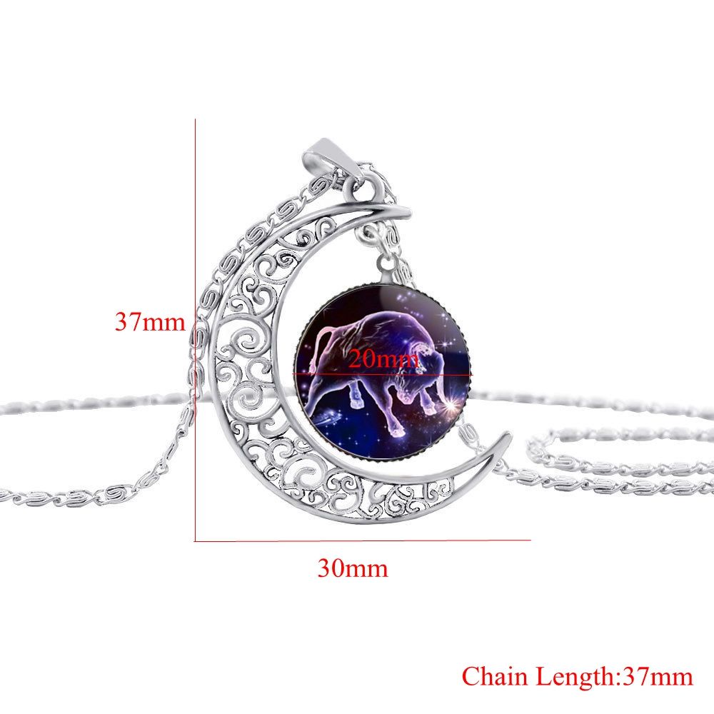 Kalung Liontin Zodiak Astrologi Wajah Ganda Untuk Pria Dan Wanita