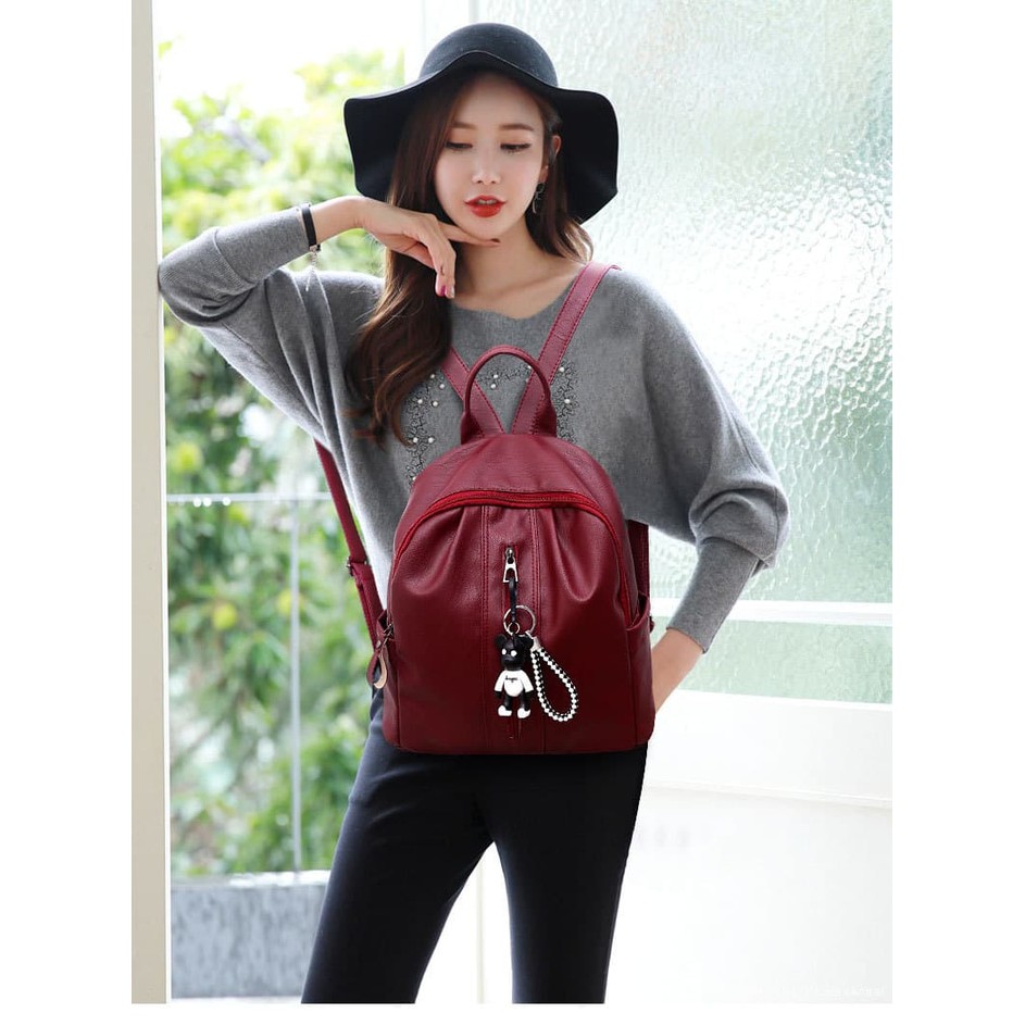 Tas Ransel wanita Fendi hitam - Backpack tas punggung cewek import TP8