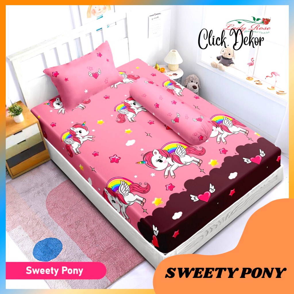 SPREI LADY ROSE SINGLE 120X200 NO 3 SWEETY PONY SEPRAI LADYROSE TERBARU SEPREI KARAKTER KARTUN SPERI