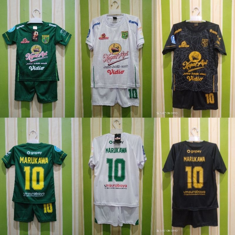 SETELAN JERSEY ANAK PERSEBAYA HOME KIDS BONCIL BONEK CILIK BEST SELLER