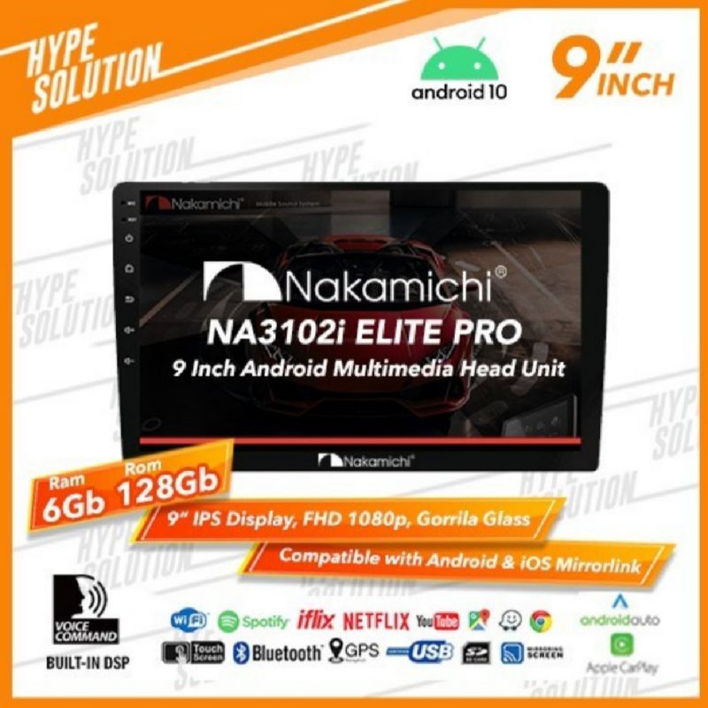 Head Unit Android AGYA Ram 6 Gb/128 Gb NAKAMICHI ELITE PRO