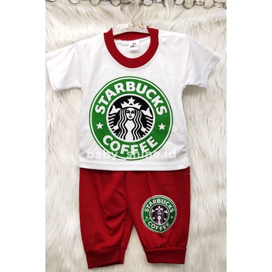 3pcs Setelan Kaos Anak Motif Starbucks - Kinderjoy - Yupi Unisex
