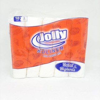 TISSUE JOLLY KULINER TISU CORELESS ROLL 2PLY BAG 10'S