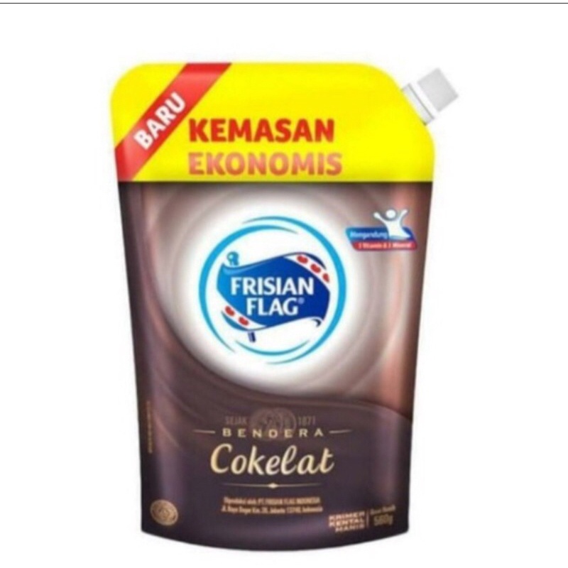 Frisian Flag Kental Manis Cokelat Pouch 545gr Susu SKM Bendera coklat