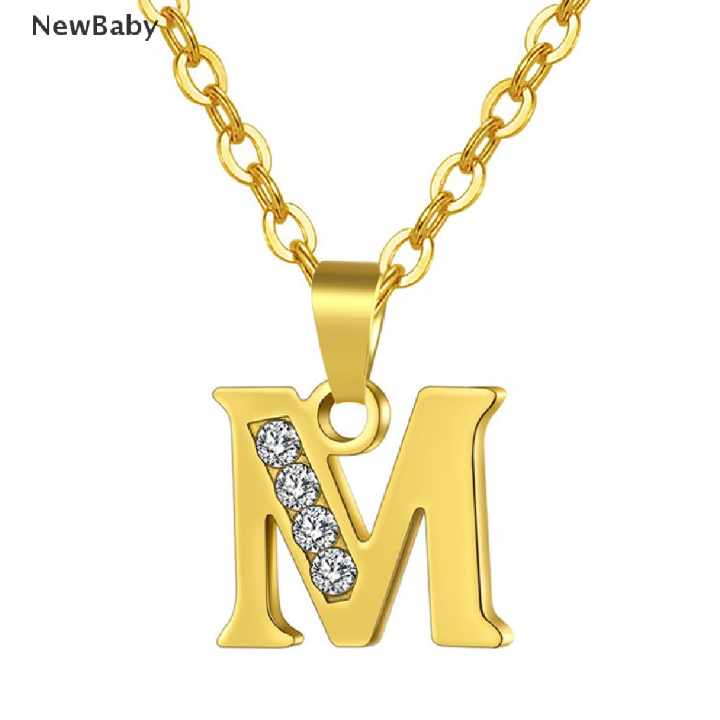 Kalung Rantai Dengan Liontin Inisial Huruf Alfabet Warna Emas Untuk Wanita