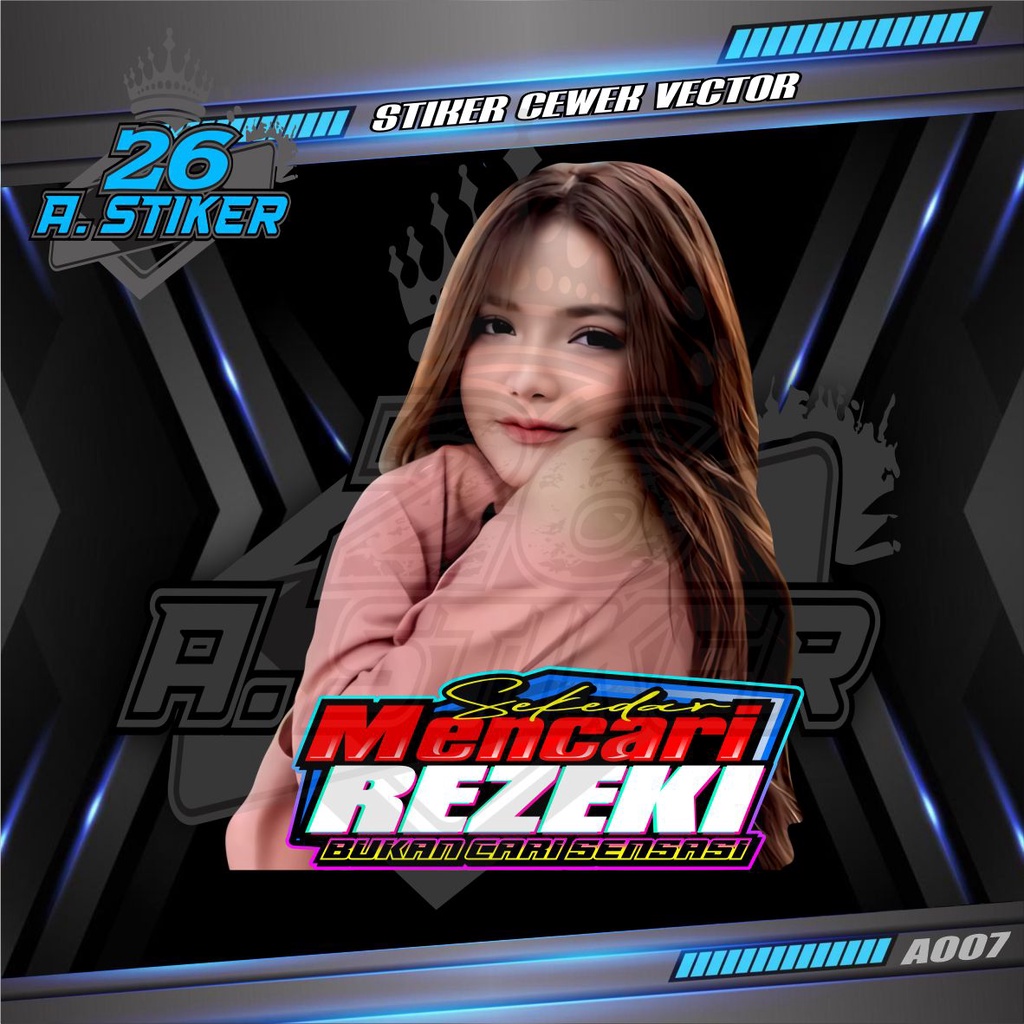 Stiker Decal Foto Cewek Cantik Hijab Vector Custom Kata-kata Keren, Bijak, Motivasi - Stiker Decal V