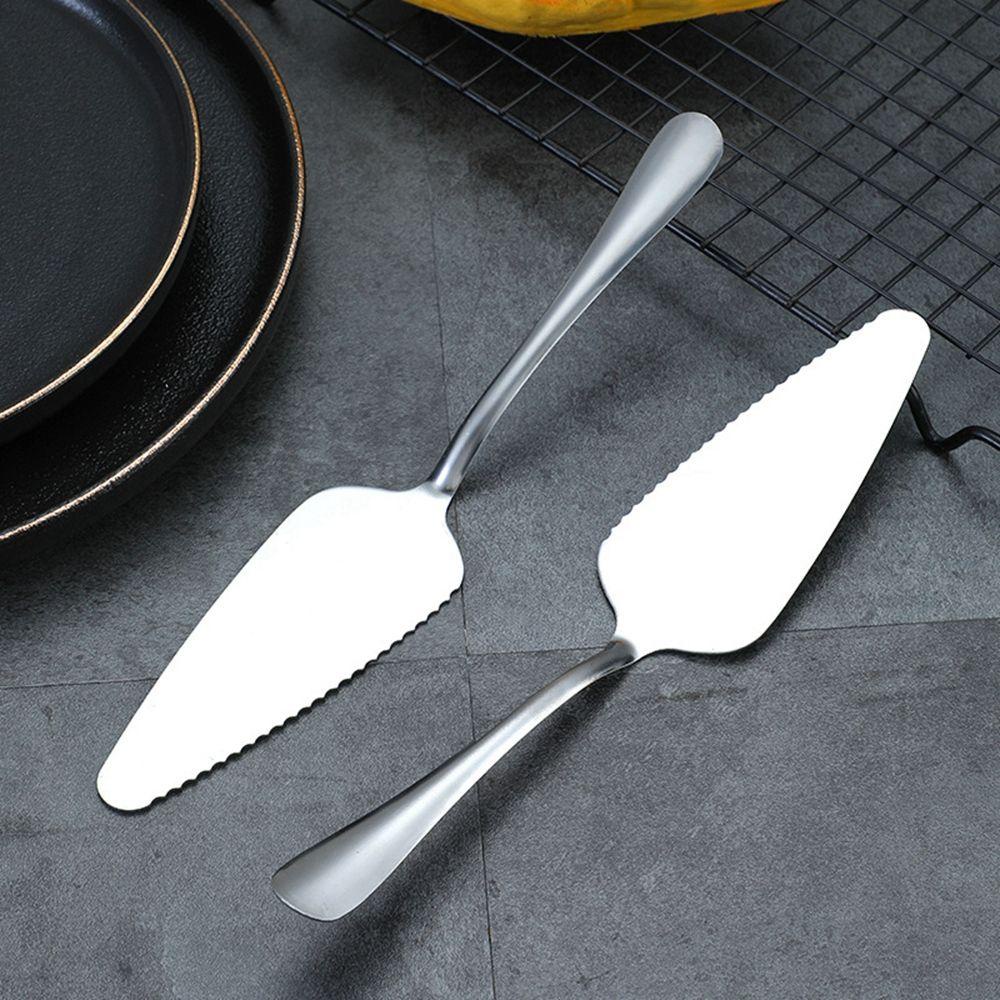 【 ELEGANT 】 Spatula Kue Bergigi Anti Korosi Peralatan Makan Pemotongan Alat Sekat Kue Dessert Mousse Circle Cream Scraper