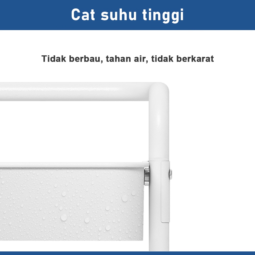 Rak Troli Serbaguna Susun Roda, Keranjang Roda Susun, Rak Baja Dorong 3 Tingkat, Troli Barang Dapur