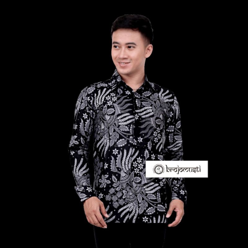 BSWARTBatik HRB026 Kenongo Kemeja Lengan Panjang Padi Pekalongan M L XL XXL