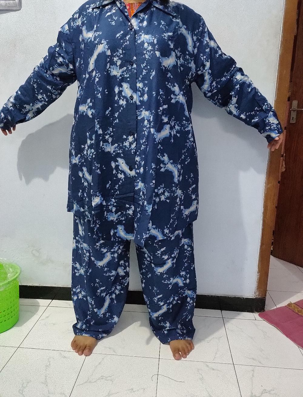 Wuning 2 Dress Ld 140 Gamis Busui Katun Rayon  Batik Jumbo Casual Premium