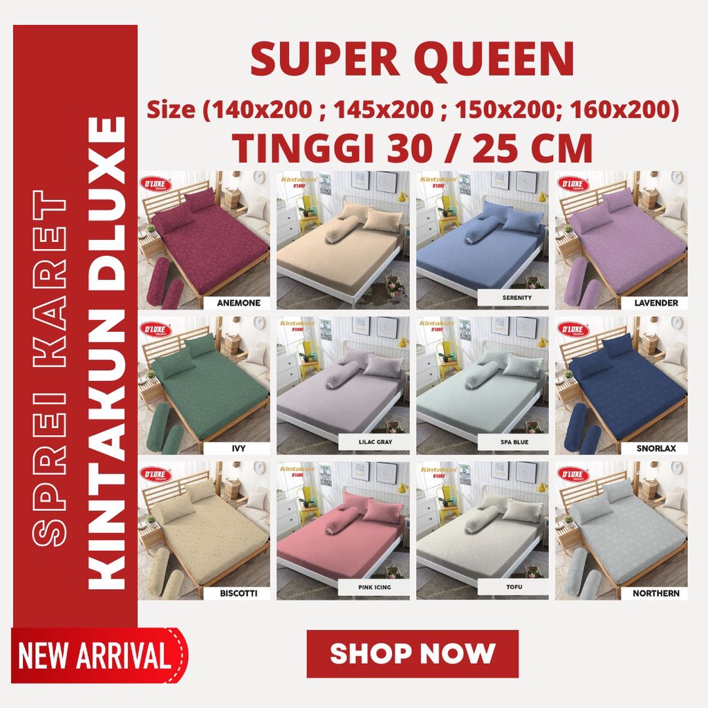 [D'luxe] Polos Tinggi 30 & 25 Sprei Kintakun Size 160x200 Queen 140x200 145x200 150x200 Emboss