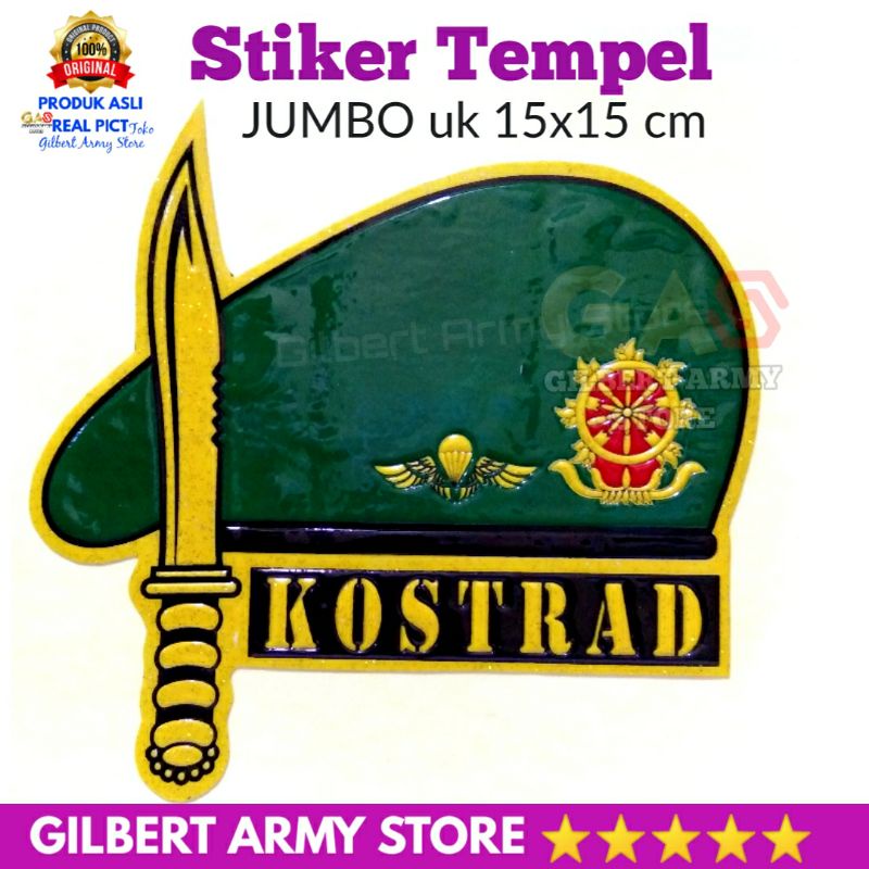 Stiker Tempel Kopasus ukuran Jumbo Besar Airborne PM Polisi Militer Tni Ad Kostrad Perbakin Para Dasar Siliwangi Perbakin DAYA LEKAT Awt Kuat Tahan Lama Embos Timbul Murah Grosir