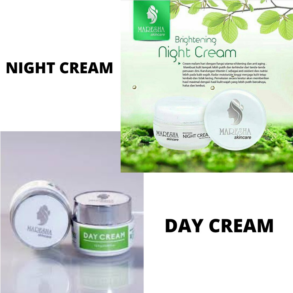 MARESHA BRIGHTENING DAY & NIGHT BY MARESHA SKINCARE Pelembab Perawatan Wajah Paket Kecantikan