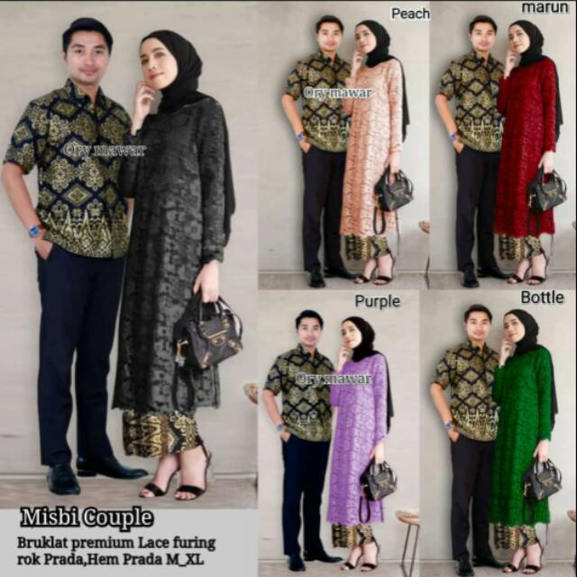 MISBI COUPLE BRUKAT  PREMIUM MURAH COUPLE BATIK BRUKAT MURAH BAJU KONDANGAN SERAGAM KONDANGAN