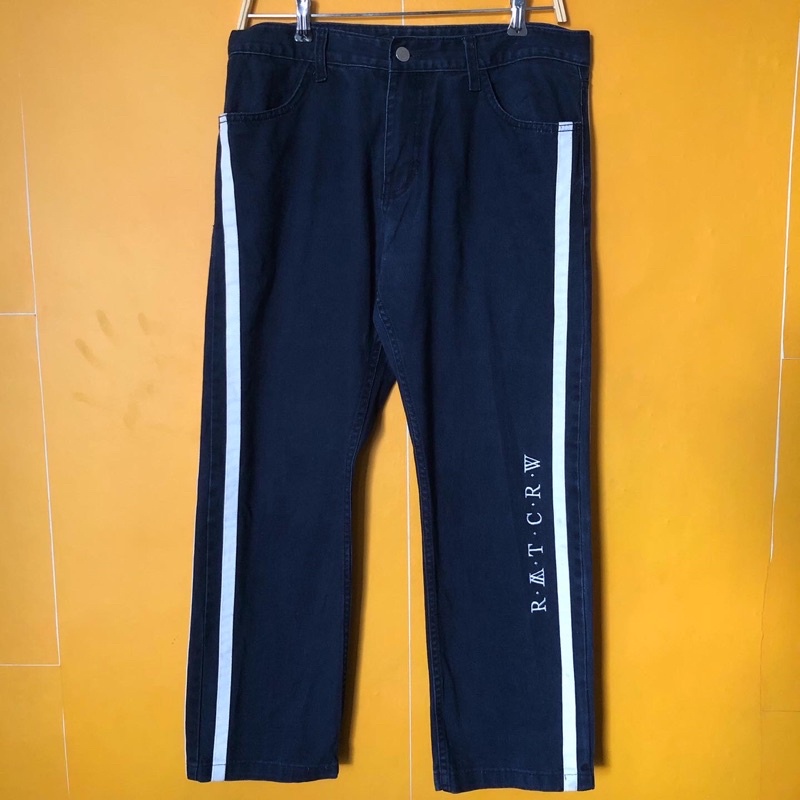 RMT CRW Stripes Ankle Staright Jeans Unisex