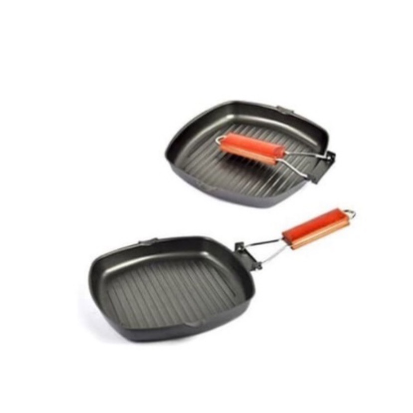 ( BISA COD ) PROMO PANCI PANGGANG SQUARE GRILL PAN FOLDABLE SQUARE GRILL PAN 20CM