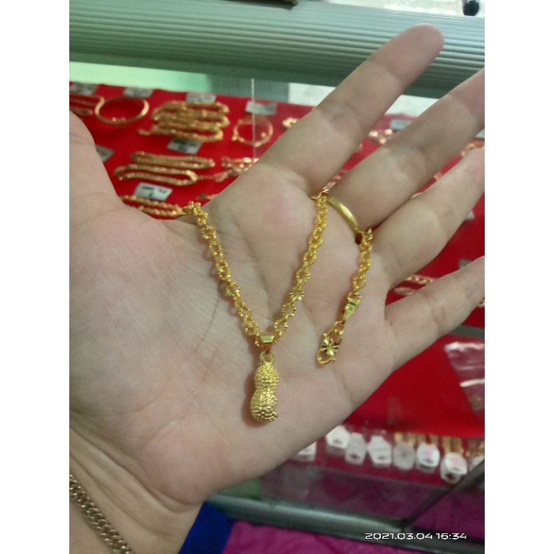 kalung Nuri kacang lapis emas cantik