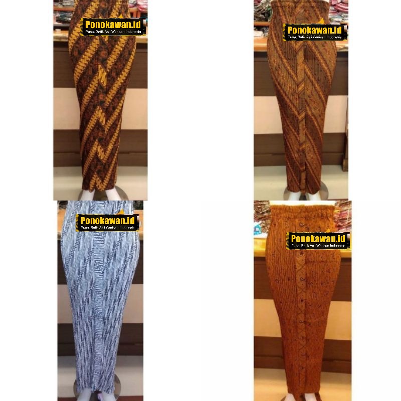 New Bawahan Wanita Rok Plisket Wiru Instan Jarik Tradisional Batik Motif Lengkap Jumbo Prewedding Se