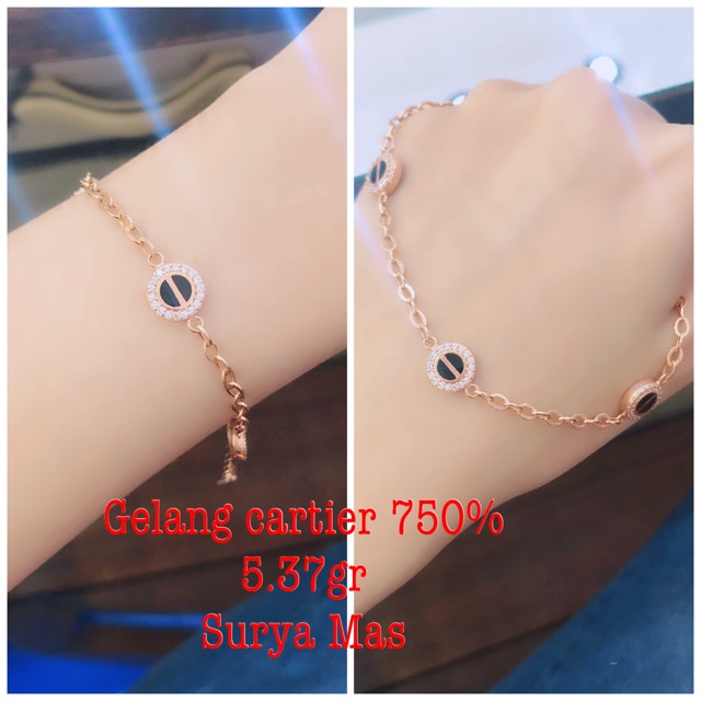 Gelang cartier emas 750%