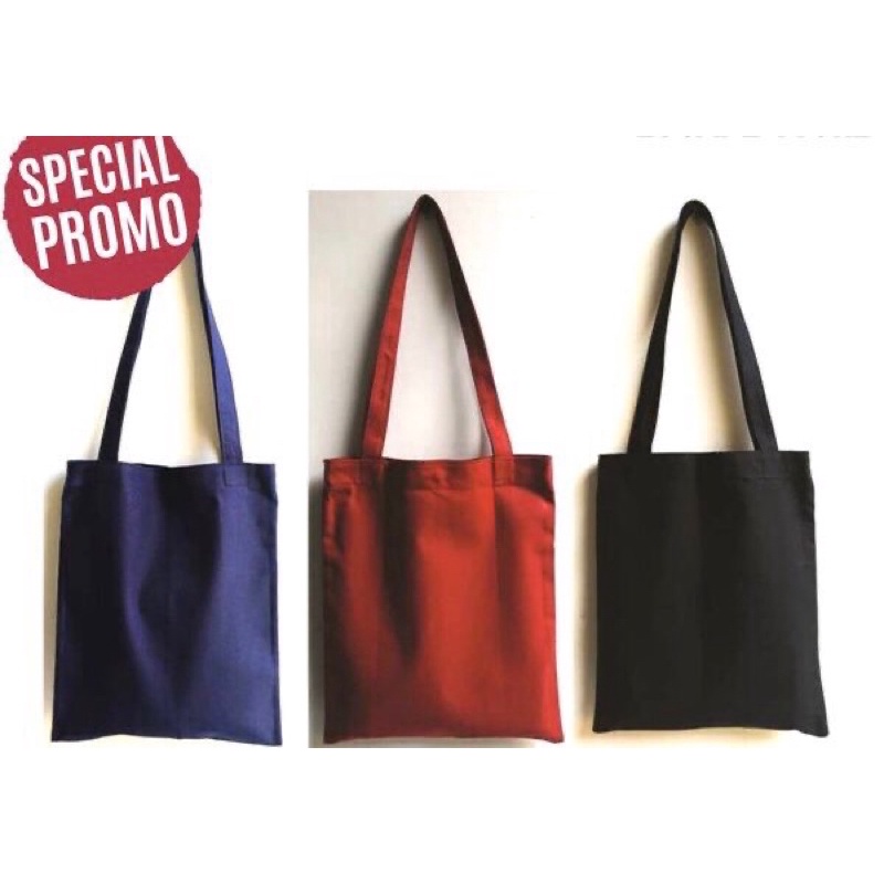 Tote Bag polos Bahan Kanvas Tebal dengan Resleting