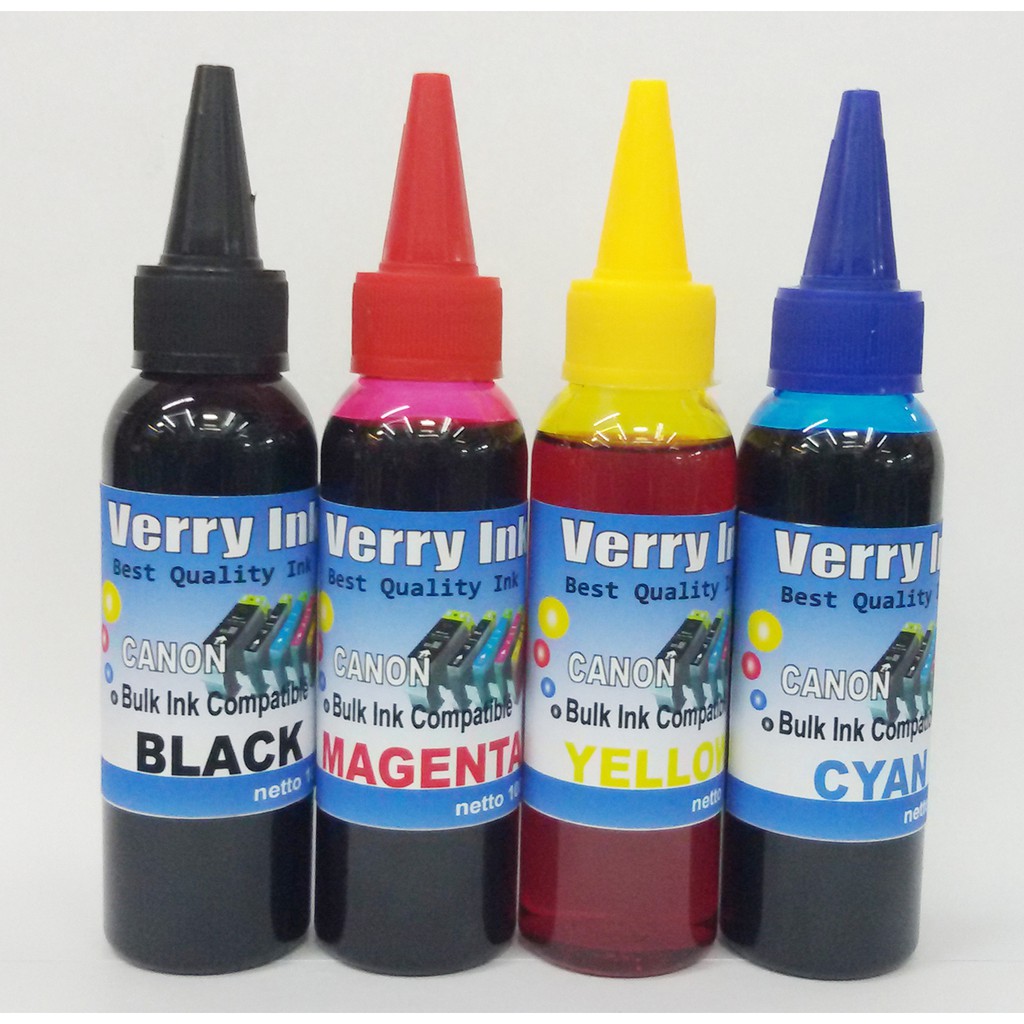 Tinta Canon isi ulang 100ml(Satu Paket) 4 Warna