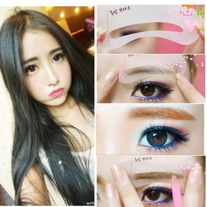 Cetakan Alis Mini Brow Isi 3 Ala Korea 3rd Drawing Guide