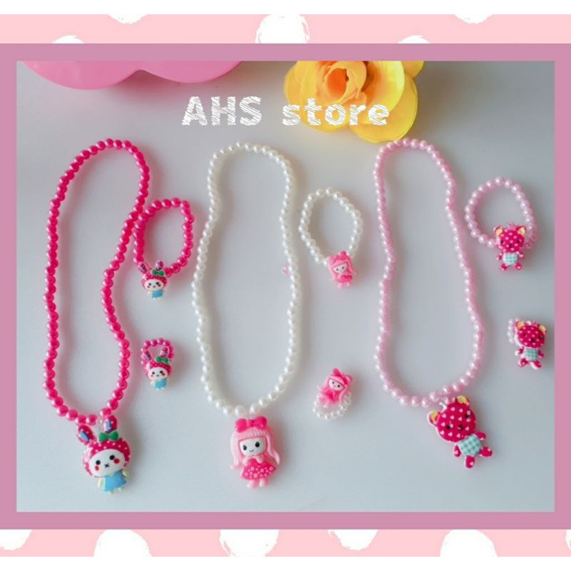 Kalung mutiara anak Aksesoris Anak Kalung Mutiara set 3 pcs