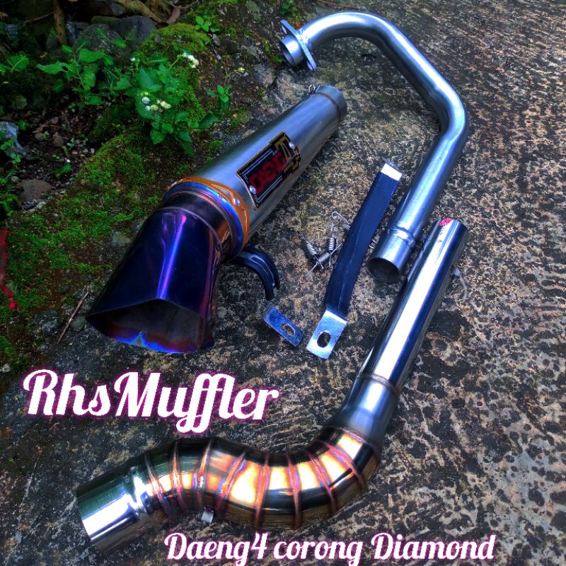 Knalpot daeng4 corong diamond untuk fu/mx135/mxking