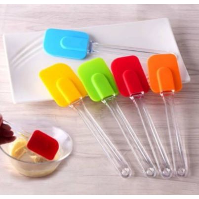 SUTIL SPATULA KUE - Spatula Silikon Pengaduk Kue Adonan Anti Lengket