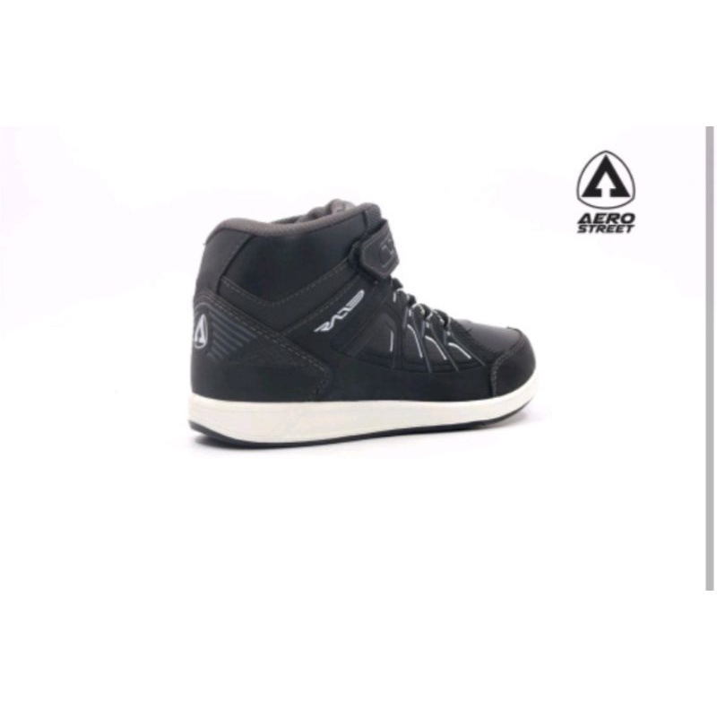 Aerostreet black raid grey - sepatu sekolah anak casual sport