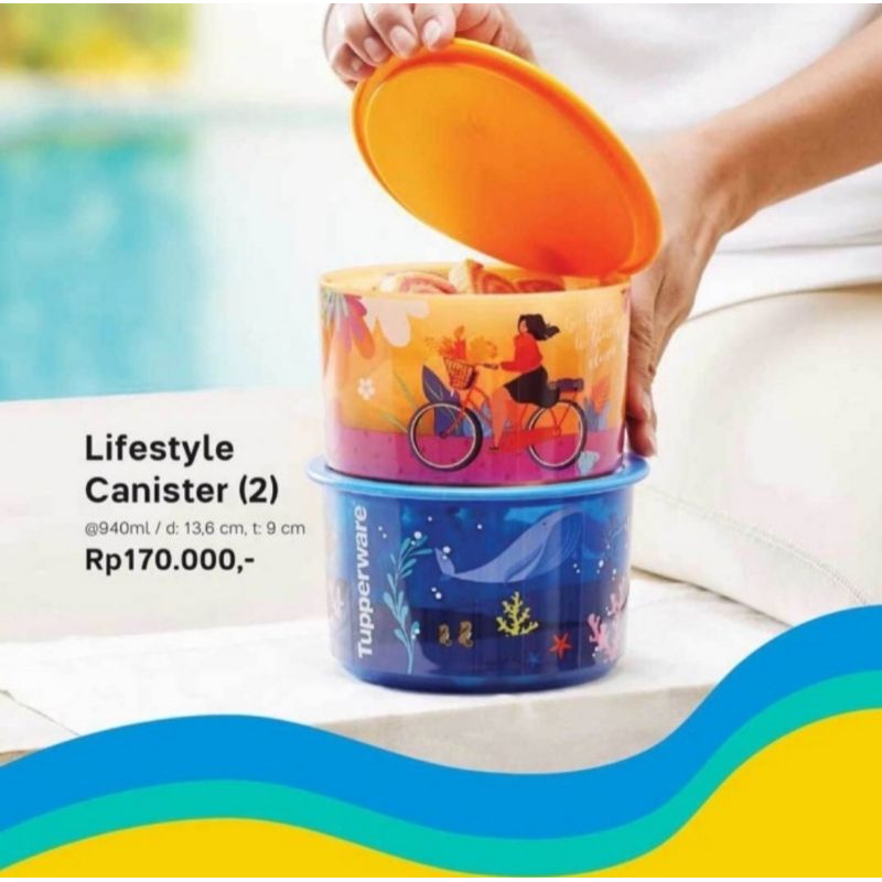 Lifestyle canister (2)pcs toples tupperware